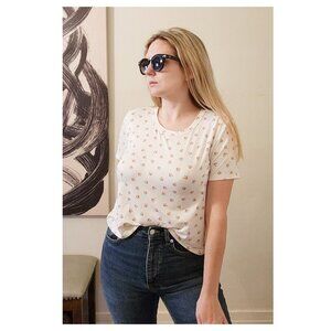 5/$100 SALE -  Haley Solar Ditsy Floral Crop Tee